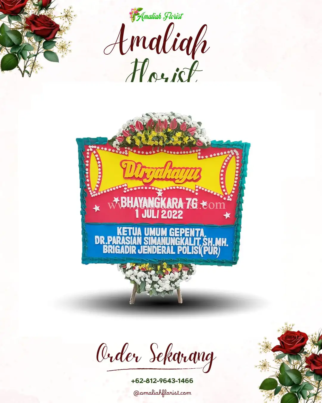Papan Bunga HUT Ulang Tahun Larangan
